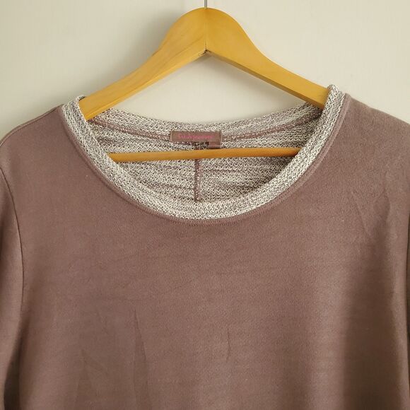 Fresh Produce Sunset Sweatshirt Medium Brown French Terry Casual Atheisure Relax - Picture 2 of 12